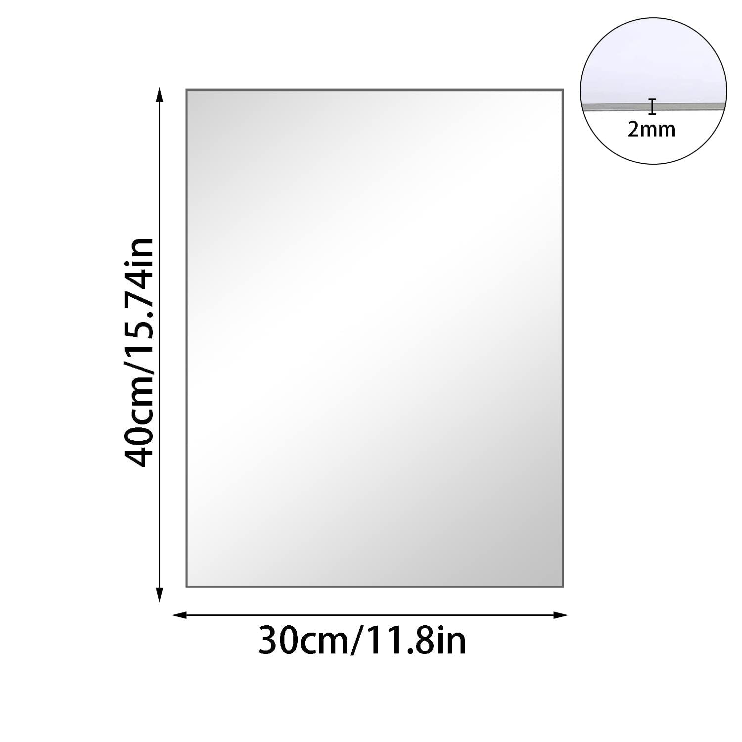 TSKDKIT Wandspiegel Selbstklebender Glasspiegel HD Dekorative Wandspiegel Rahmenlos Spiegel Groß für Gäste WC, Badzimmer, Ankleidezimmer