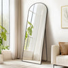 SONGMICS Ganzkörperspiegel, 160 x 50 cm, gewölbter Standspiegel, Rahmen aus Aluminiumlegierung, Hartglas, für Schlafzimmer, Wohnzimmer