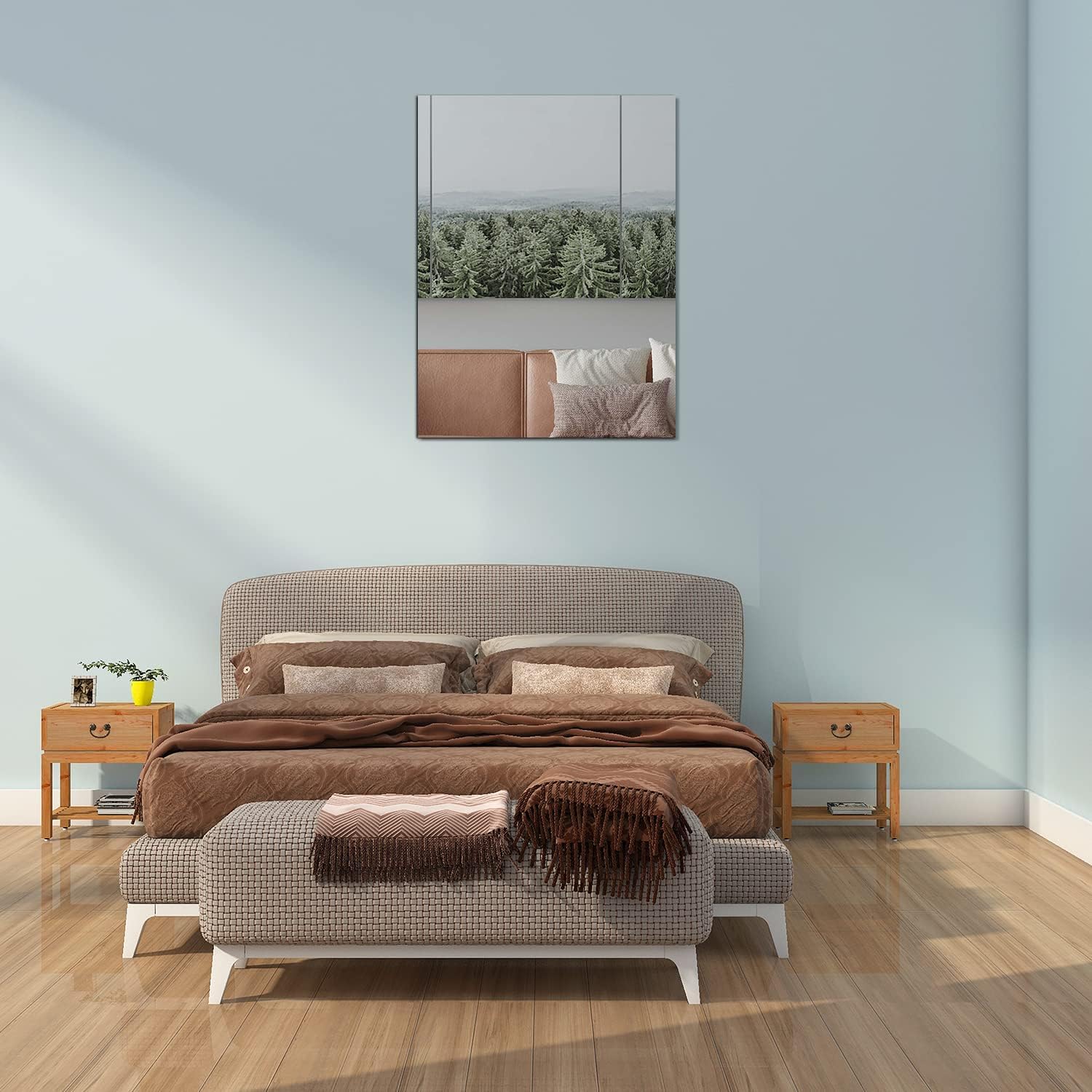 TSKDKIT Wandspiegel Selbstklebender Glasspiegel HD Dekorative Wandspiegel Rahmenlos Spiegel Groß für Gäste WC, Badzimmer, Ankleidezimmer