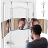 Lixiluxia 360 Grad Spiegel, Schminkspiegel, Kosmetikspiegel Wandmontage, Duschspiegel, Rasierspiegel, 3 Wege Klappspiegel, Friseurspiegel