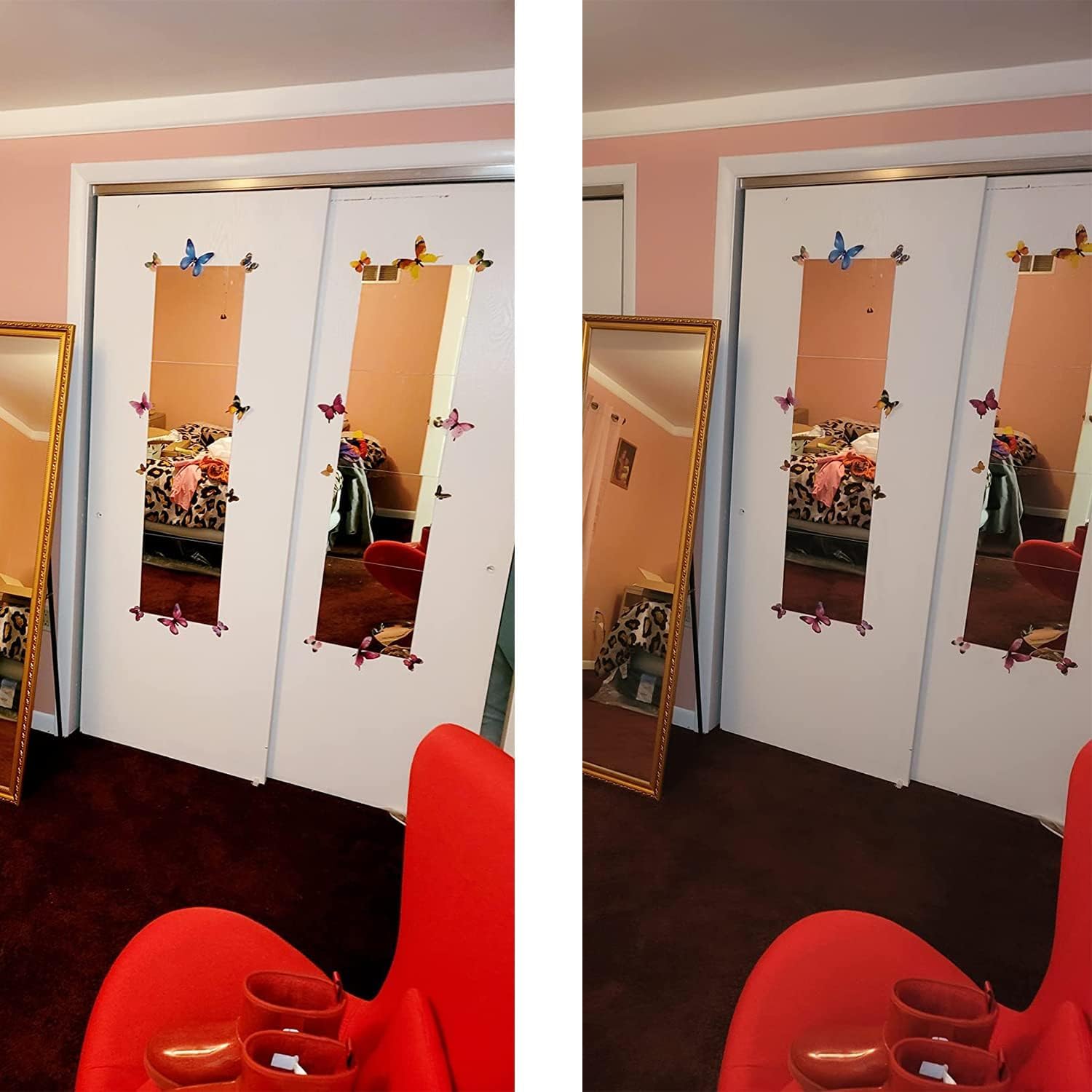 TSKDKIT Wandspiegel Selbstklebender Glasspiegel HD Dekorative Wandspiegel Rahmenlos Spiegel Groß für Gäste WC, Badzimmer, Ankleidezimmer