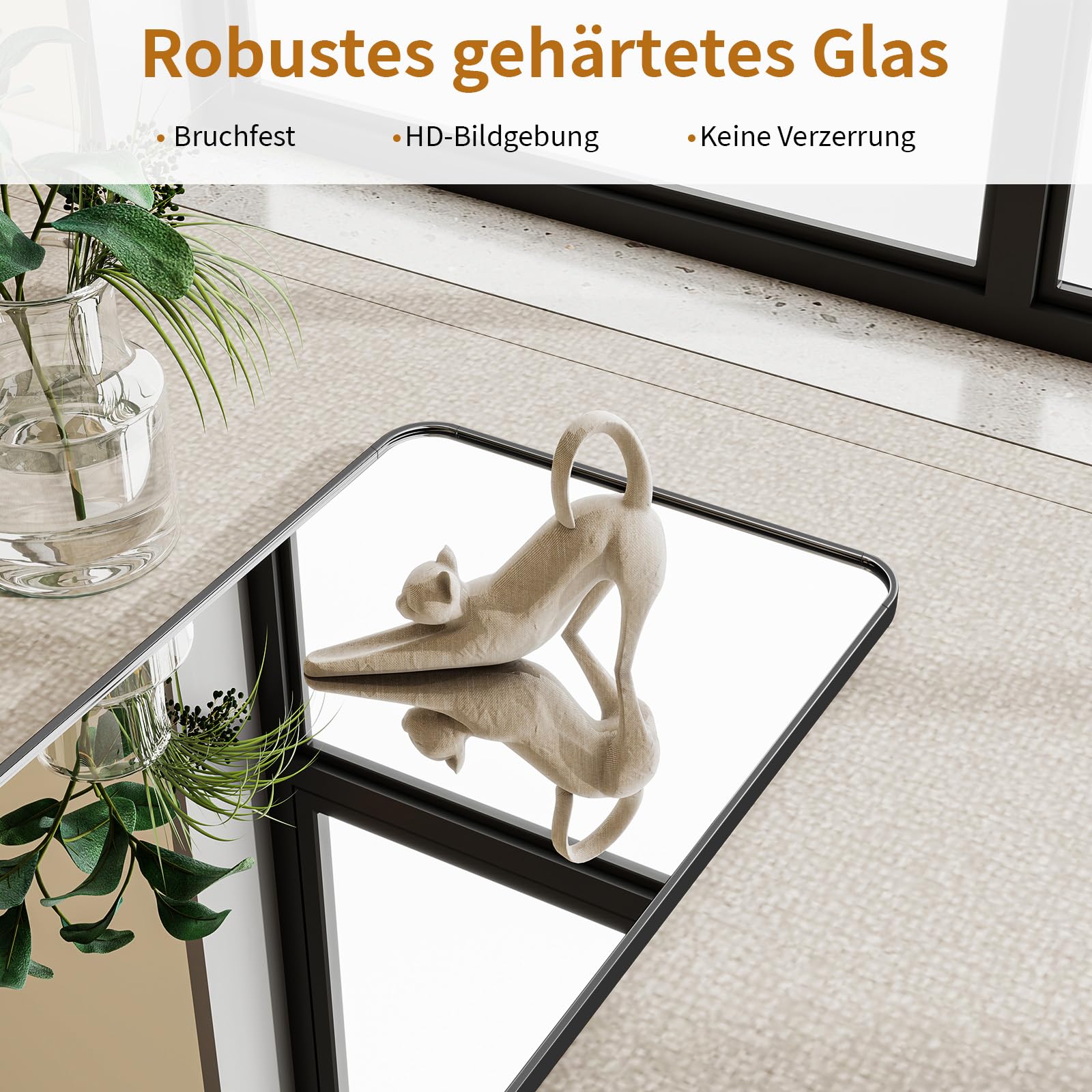 Koonmi Standspiegel mit abgerundeten Ecken, 53 x 163 cm runden Ecken Ganzkörperspiegel mit Ständer, großer Fußboden Standspiegel Ganzkörperspiegel